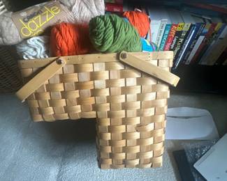 Staircase basket & yarn