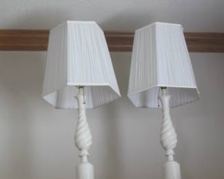 Marble matched pair of lamps
