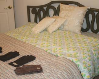 Queen size bedroom suite, large dresser with mirror, tall chest, box springs and mattress set all in excellent condition.