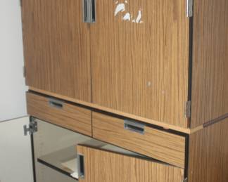 Two cabinets holding drawing materials