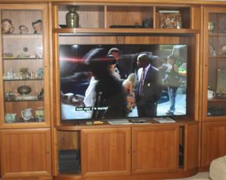 Large console to hold very large TV, paid 5300.00 for cabinet made from teak wood selling for 2100.00