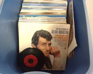 1 tub of albums and a few 45's