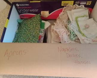 Aprons and napkins and doilies OH MY!🙂