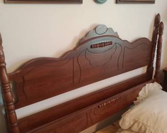 Bedframe with rails and matching vanity 