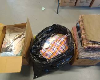 Material and quilt scraps 