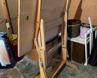 Adjustable Vintage Wood Drafting Table