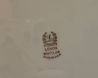 Beautiful Lenox Montclair set of white and silver leaf dishes and tea or coffee cups set