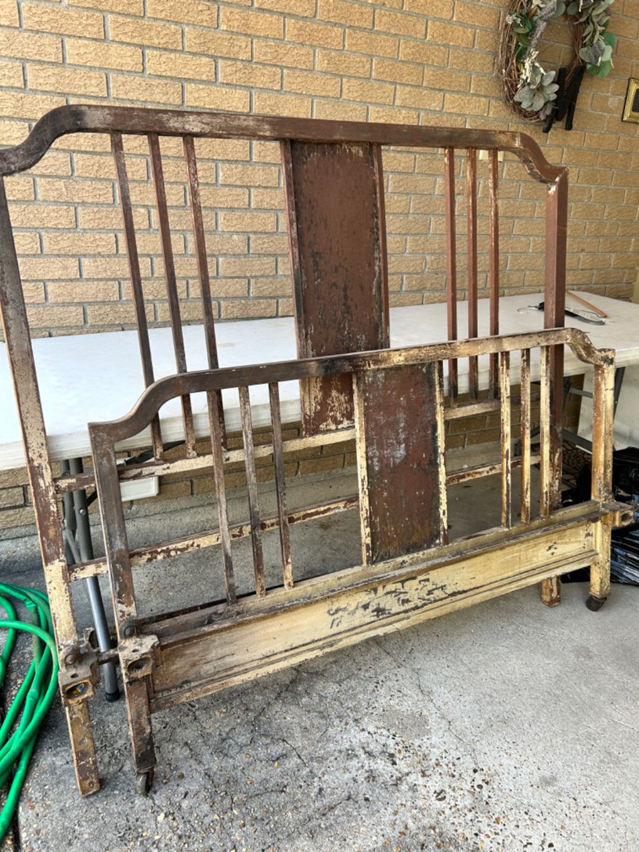 antique metal bed