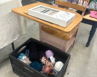 Lots of yarn and crochet books 