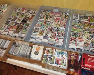 Several hundred sports trading cards