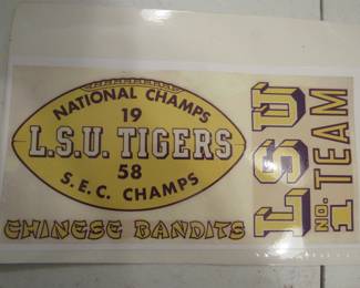 Vintage LSU car decal set