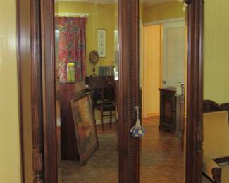 Beautiful French beveled mirror armoire from Inessa Stewart's
