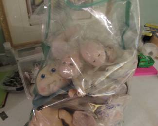Huge bag of bisque doll parts