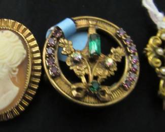 Antique gold filled brooches