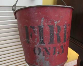 Antique round bottom fire water bucket