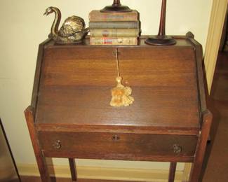 Oak slant top desk