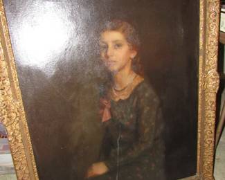 Large antique oil painting