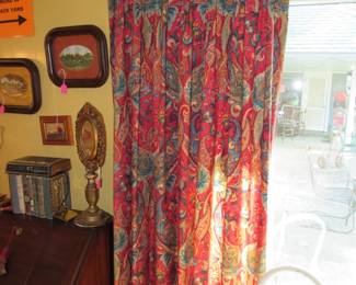 Retro paisley curtains, 1 of 2 panels