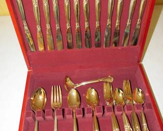 Godinger gold-plated flatware set