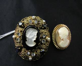 Antique gold filled cameos