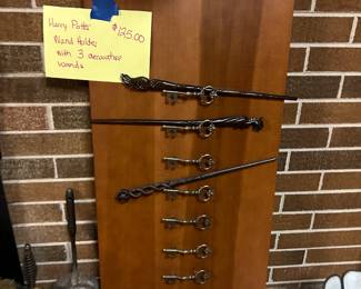 Harry Potter wand display board with wands 