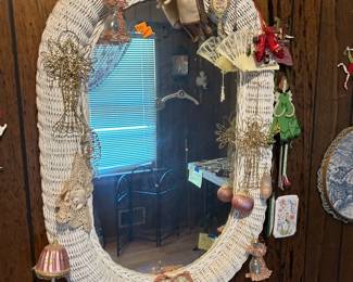 Mirror with decorative attachments