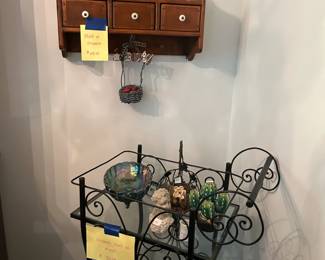 Desert cart and hanging shelf