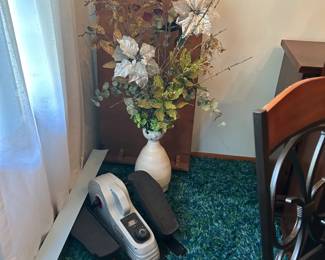 Exercise equipment and fake flowers