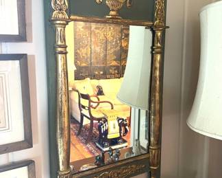 Pair of gilt green mirrors
