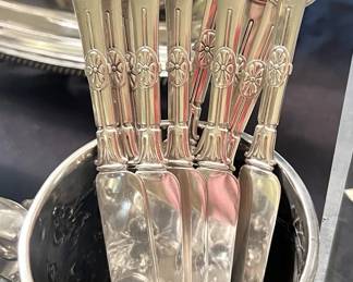 Rare set of (10) Gorham sterling “Medallion” knives