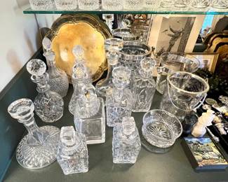 Vintage crystal decanters 