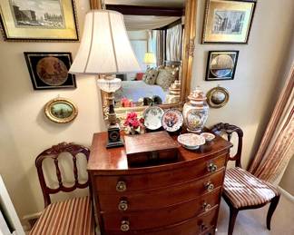 Antique English four-drawer chest.  The pulls are gorgeous.  This would make a great entry hall piece…or a main bathroom piece with a sink and vintage marble top.  Think of the possibilities.  Think outside the box!