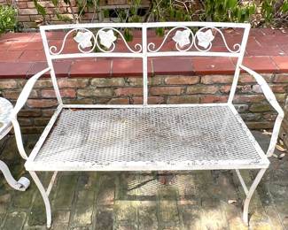 Vintage expanded metal garden bench