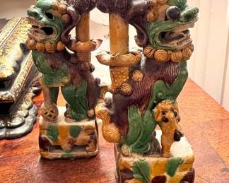 Pair Vintage Foo Dogs