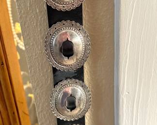 Revival style vintage sterling concho belt