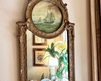 Mirror with ship