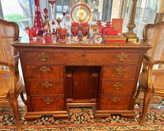 Antique English desk with secret kneehole space