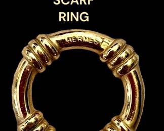 Hermes scarf ring!  And…we have Hermes scarves to go with the ring!