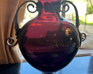 Pasabahce Magazalari amethyst amphora vase #1850/2000
