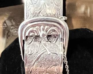 Sterling Victorian buckle bracelet