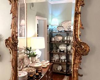 Antique French gilt wood mirror
