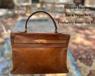 Vintage Hermes Sac a Depeches handbag.  This Hermes is one of a kind!