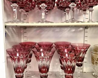 Ruby cut to clear wine & champagne glasses 