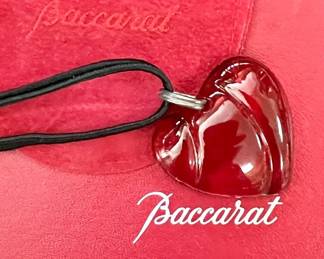 Baccarat heart pendant necklace