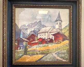 Set of (4) Swiss watercolor paintings dated 1925 with dates and places on the back.  Just think…these gorgeous small paintings are 99 years old…the age of silent movies!