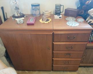 Vintage Horn (Sunset Oak) Sewing Cabinet