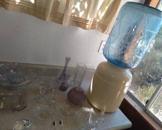 Rare  GlassAAA ARTISIAN WATER bottle and crock