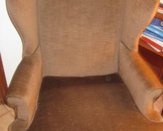 Dark Mocha Velveteen fabric arm chair 