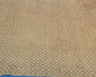 Natural color rattan woven area rug 