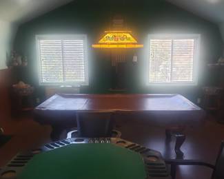 Pool Table & Poker Table w/Chairs